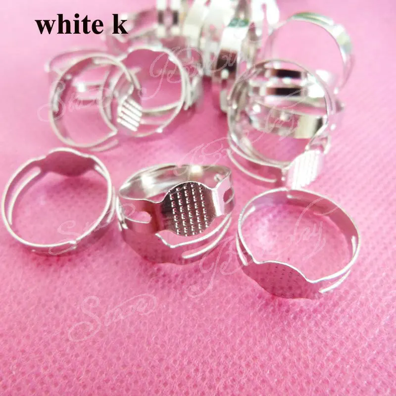 8mm flat pad adjustable ring base--100pcs/lot---gold/white k/bronze--- you can choose | Украшения и аксессуары