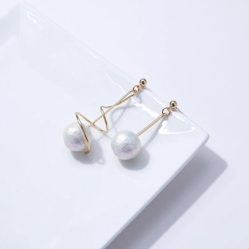 Женские асимметричные серьги-подвески Yhpup медные серьги с искусственным