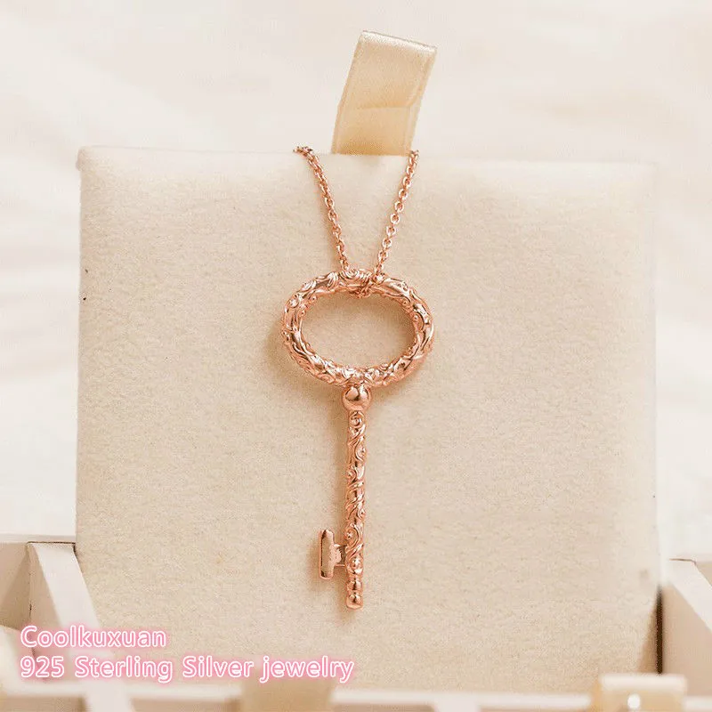Autumn 100% Original 925 Sterling Silver Regal Key Necklace Rose Gold For Women Jewelry | Украшения и аксессуары