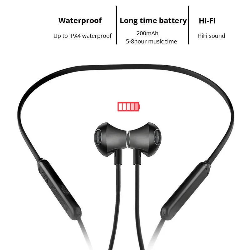Беспроводные Bluetooth наушники BT 5 0 водонепроницаемые спортивные басовые стерео с