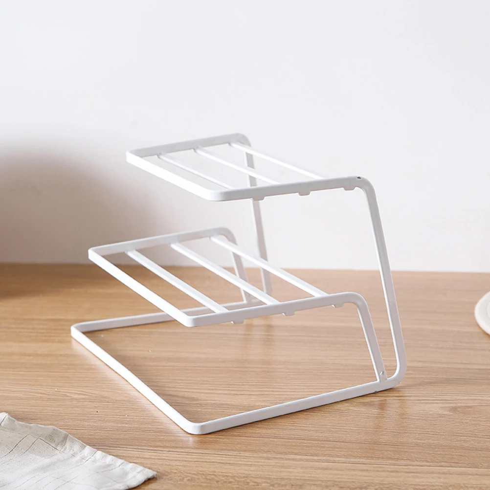 1pc 2 Tier Dish Rack Stainless Steel Kitchen Drainer Cup and Organizer Storage (White) | Дом и сад