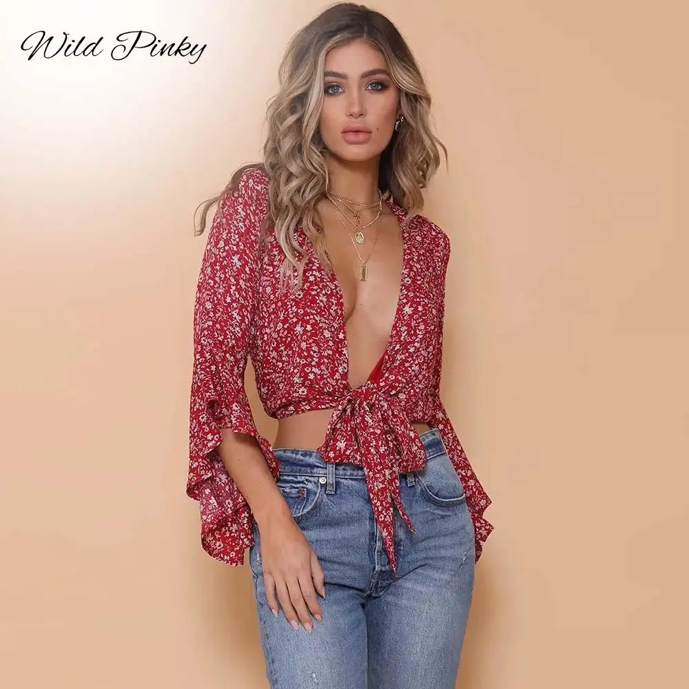 Костюм-комбинезон с раздельным принтом WildPinky Майки кроп и шорты свободный