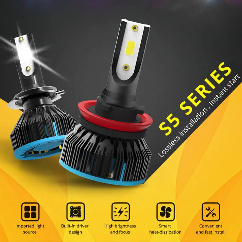 NAO h7 h11 led h4 led головной светильник h1 светодиодные лампы для авто hb4 автомобильные 12В h4 мотоцикла светильник hb3 h8 9006 автомобильные аксессуары 9005 h9 6000K
