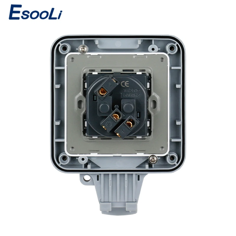 Esooli IP66 водостойкая наружная настенная розетка 16А стандарт ЕС электрическая