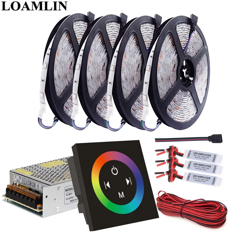 5 ~ 20 м RGB Светодиодная лента 30 светодиодов/м 5050SMD Сенсорная панель Led контроллер