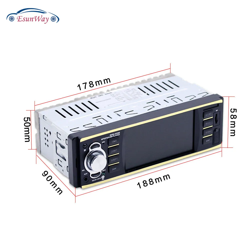 Универсальный Fit Bluetooth 1Din 4 1 дюймов Автомобильный MP5 плеер HD DIN Видео Авто fm радио