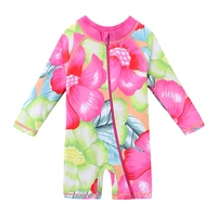 baohulu cute baby infant girl swimwear upf50 floral long sleeve toddler bathing suits one piece swimsuit rash guards for kids