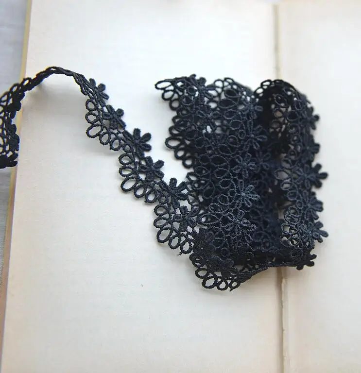 Новое поступление 5 метров лучшая цена белый/черный кружевной отделкой Кружевная