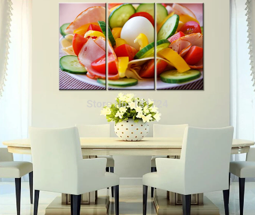 Картина по номерам на холсте вкусный овощной салат 3 шт.|canvas painting kit|canvas wall