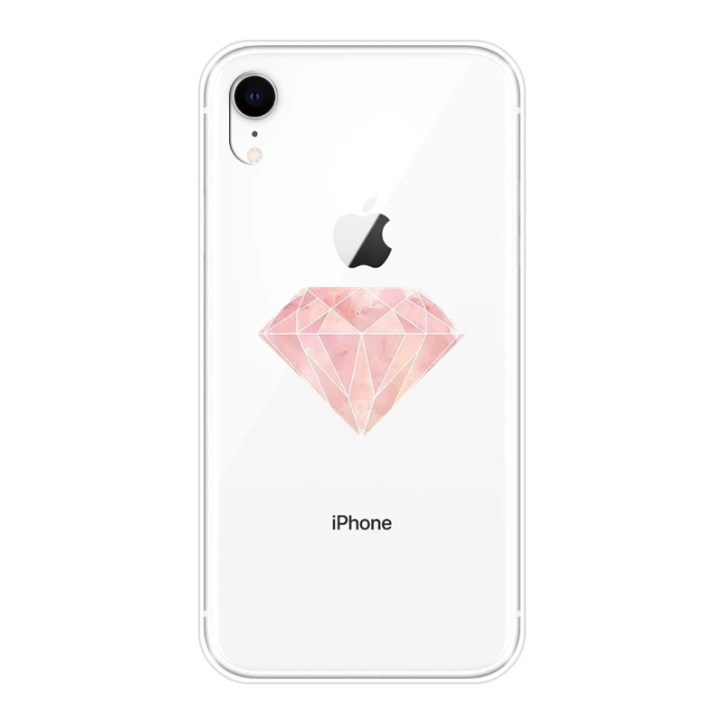 Задняя крышка из ТПУ с драгоценным камнем для iPhone 6 S 7 8 X XR XS Max мягкий силиконовый