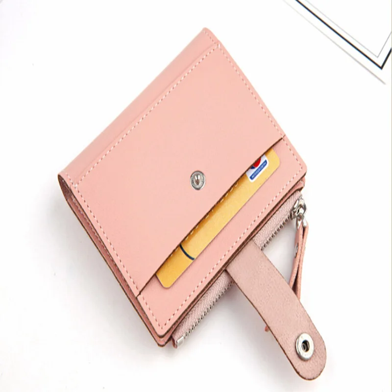 Small Purse Lady Short Wallet Snap Fastener Zipper Female Clutch Multifunctional Women Coin For Credit Card Holder | Багаж и сумки