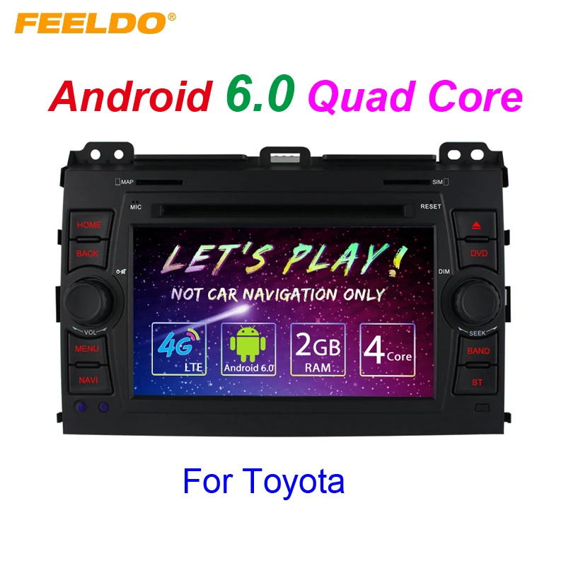 FEELDO 7 &quotAndroid 6 0 (64 бит) DDR3 2G/16G/4G LTE четырехъядерный автомобильный 2G/4G DVD GPS радио