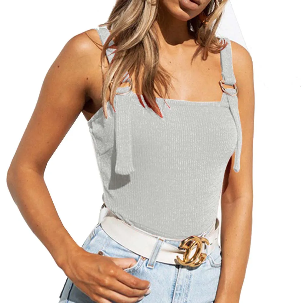 Весенние новые сексуальные Spaghtti трикотажные боди для женщин с открытой спиной