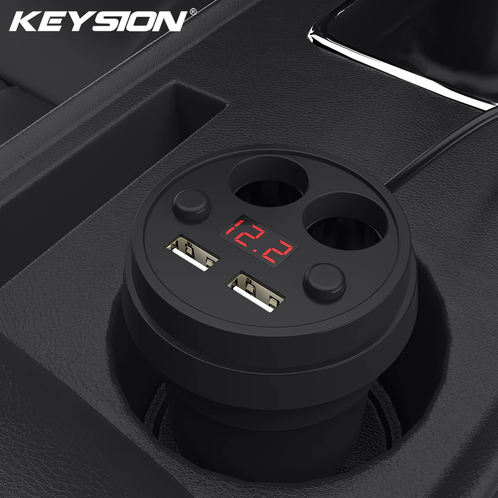 Автомобильное зарядное устройство KEYSION 3 1 а/120 Вт двойной USB светодиодный дисплей