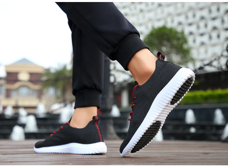 Hemmyi Мужская обувь Flyknit дышащие Tenis Masculino светильник на открытом воздухе кроссовки; сезон весна-осень, на шнуровке, повседневная мужская обувь