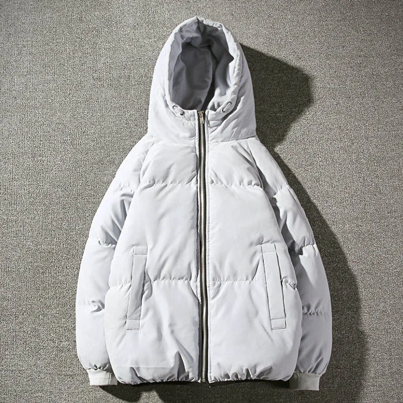 asian size-white Зимняя куртка для мужчин, Модное теплое пальто, верхняя одежда с хлопковой подкладкой, мужские пальто, куртка, брендовая куртка с капюшоном и воротником, приталенная плотная парка, Размер M-5XL - Цвет: asian size-white