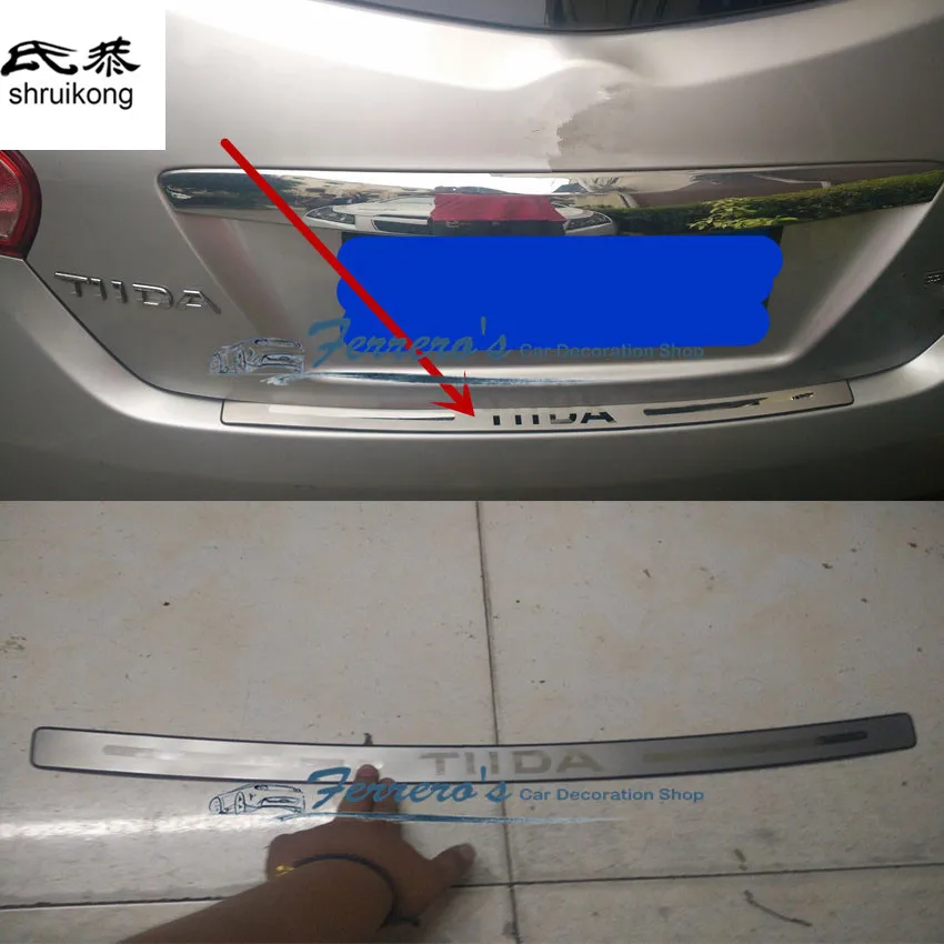Накладка на порог заднего багажника из нержавеющей стали для Nissan TIIDA 2011 2012 2013 2014