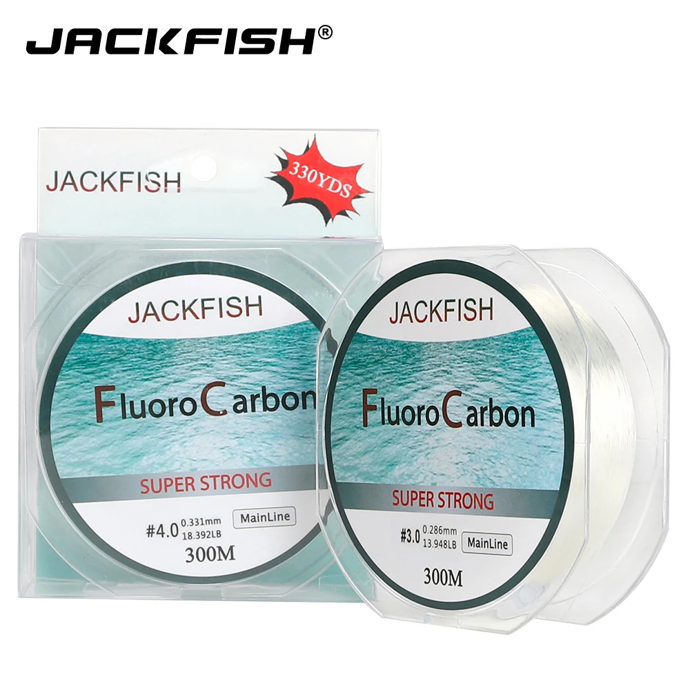 Фторуглеродная рыболовная леска JACKFISH 300 м 330yds из углеродного волокна для ловли