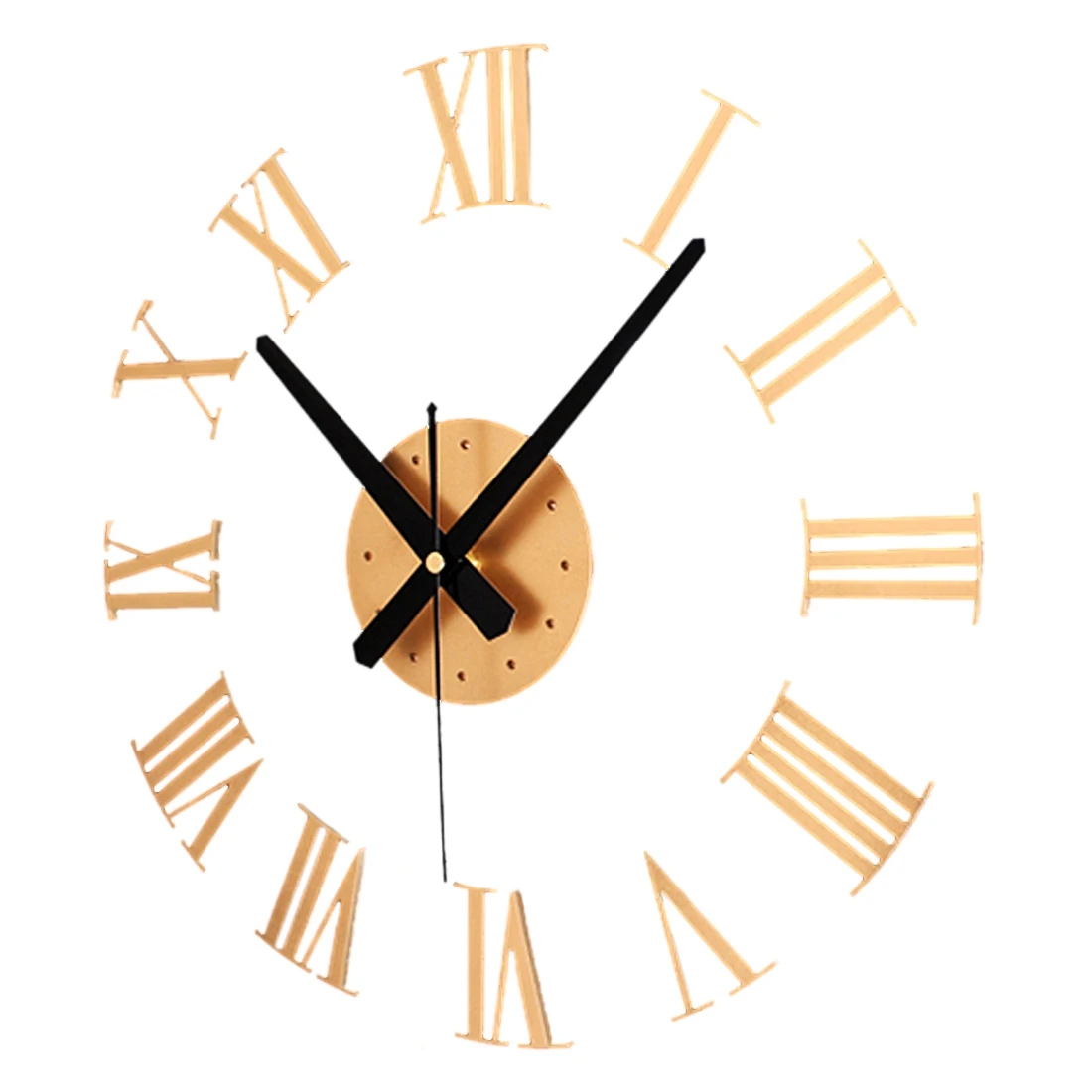 Практичные DIY Роскошные 3D римские цифры настенные часы большой размер украшения