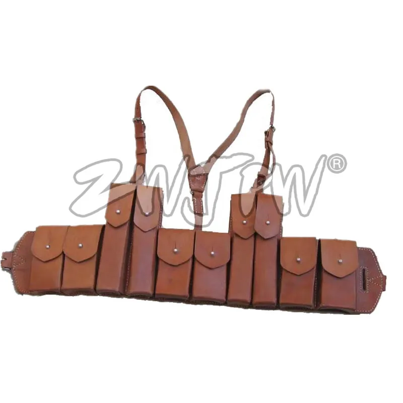 WW2 Китайский военный пистолет 10 зажимов сумка для журналов кожаная папка охоты