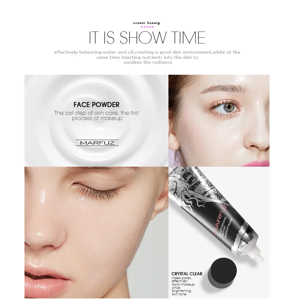 MARFUZ Face base Make up Primer cream Long lasting Oil control Moisturizing Face Pores Foundation Primer Cosmetics