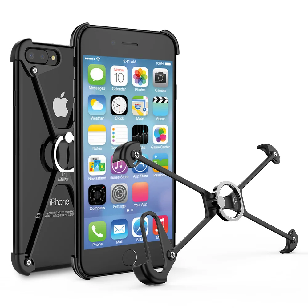 Роскошный металлический защитный чехол для IPhone 7 7 Plus, чехол lite, индивидуальная оболочка для Iphone 8 8 plus, чехол, тонкий металлический бампер