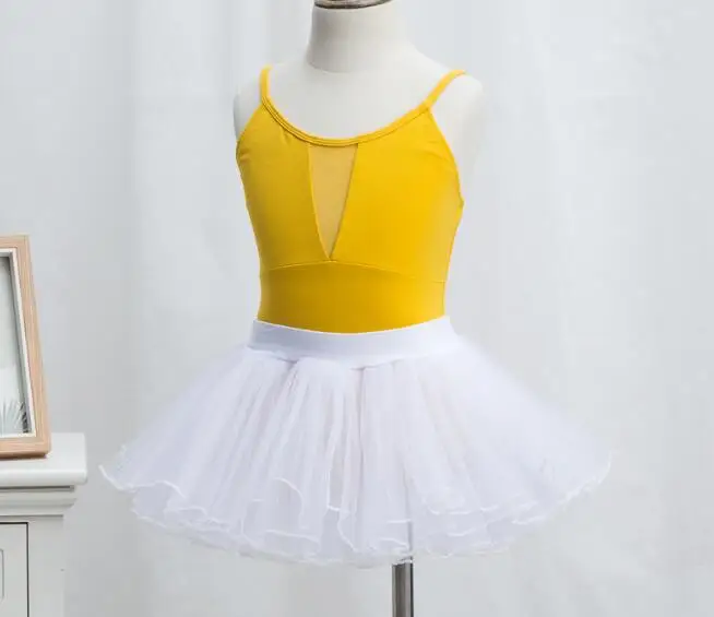Ginger Girls Ballet Leotard With Separated Tutu Skirt Gymnastics Training Activewear Outfit Pink White - Цвет: Ginger