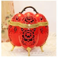 the european royal handmade jewelry box chinese red egg carving art creative gift jewelry box wife girlfriend