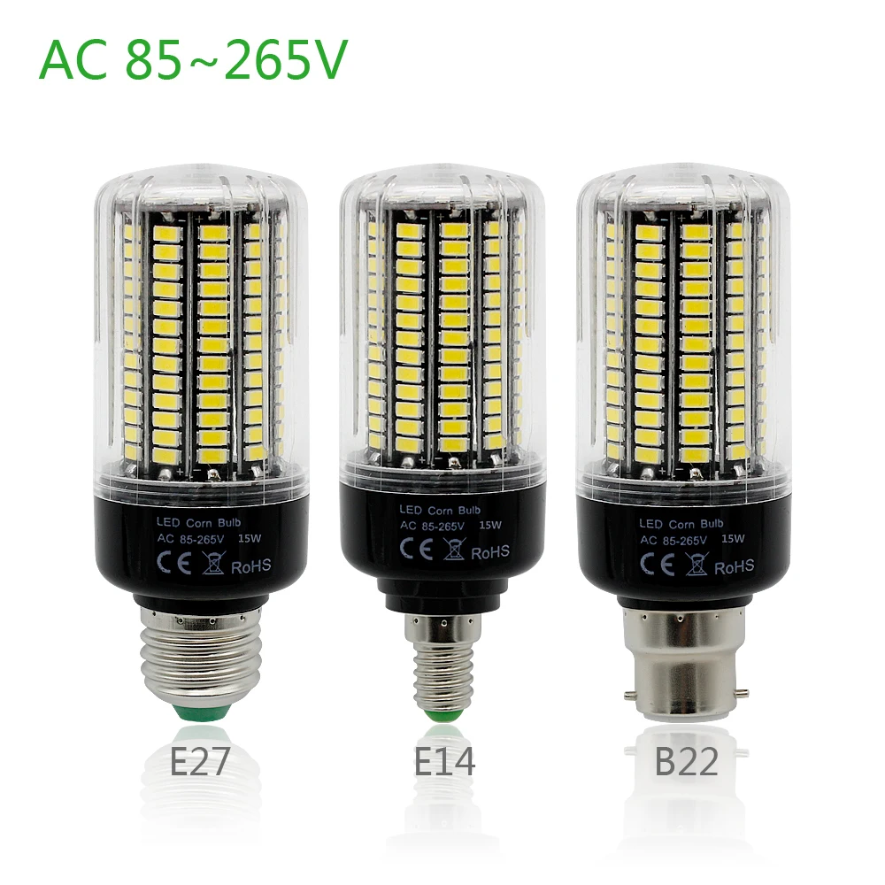 CE & RoHs 5736 SMD более яркий 5730 5733 светодиодный светильник кукуруза 3 Вт 5 7 9 12 15 E27 E14 B22