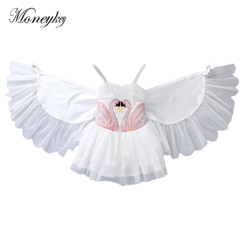 Новое дизайнерское летнее платье для девочек принцессы с вышивкой лебедя и