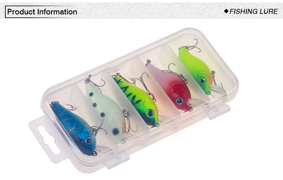 5pcs/set Crankbait Fishing Lure Set 5.5cm 7g Artificial Wobblers Hard Bait Gift Box Professional Bass Pike Minnow Fishing Tackle
