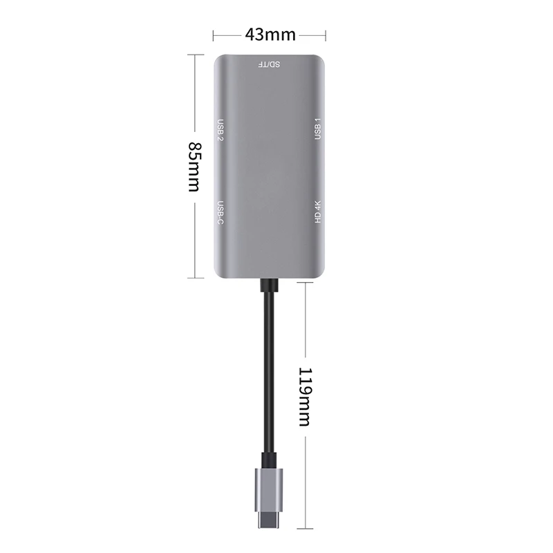 Док-станция Fealushon с разъемом типа C HDMI USB хаб для ноутбука Macbook Pro HP DELL Surface Lenovo Samsung |