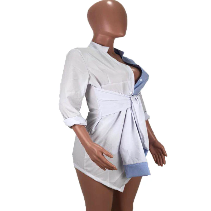 Сексуальное Полосатое мини-платье со шнуровкой модное однобортное