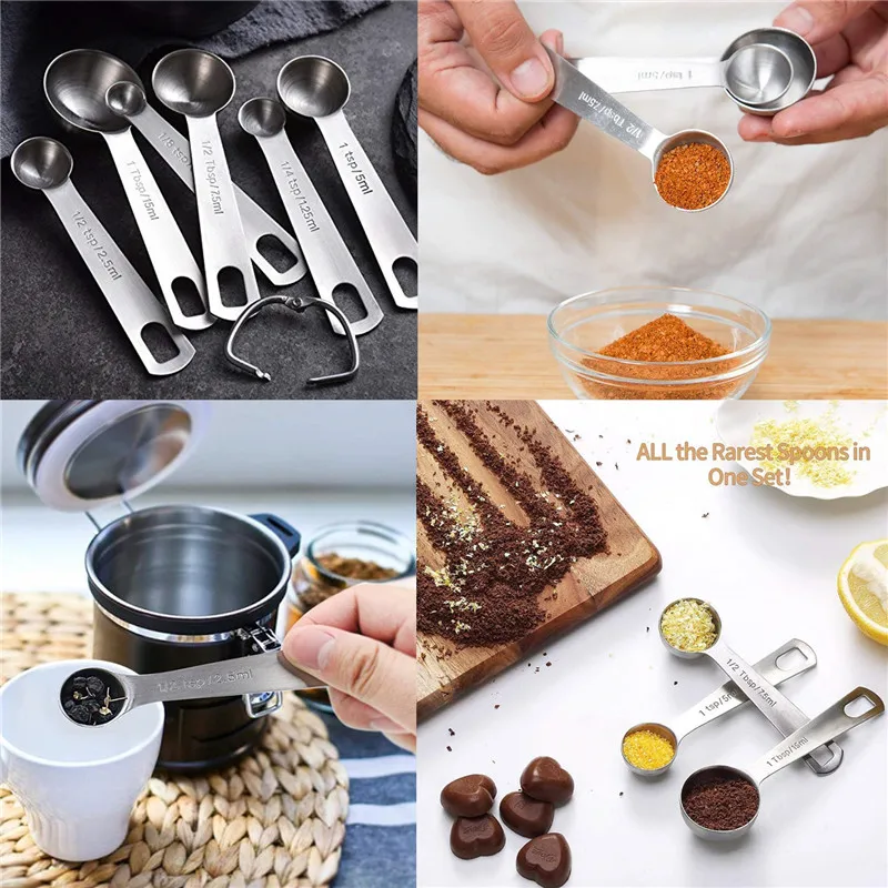Кухонный прибор из нержавеющей стали для измерения 6 цветов приправа выпечки