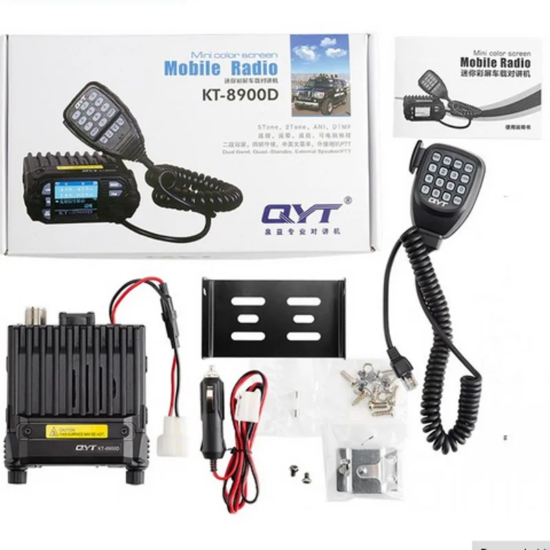 DHL+ мини Автомобильная рация, qyt KT-8900D УКВ УВЧ двухдиапазонный дисплей с одновременным воспроизведением изображения от четырех видеокамер 25 Вт Мобильный приемопередатчик KT8900D обновление kt8900r kt8900