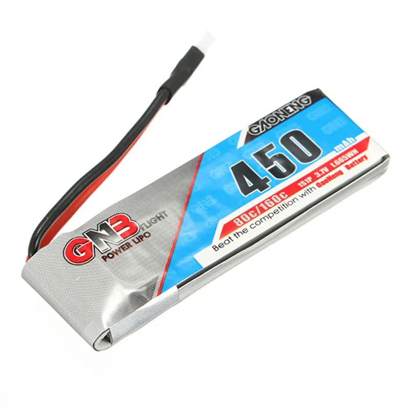 Gaoneng GNB 3.7V 450mAh 1S 80C 160C Lipo Battery Rechargeable For RC Models Quadcopter Power Charging With White Plug Connector | Игрушки и
