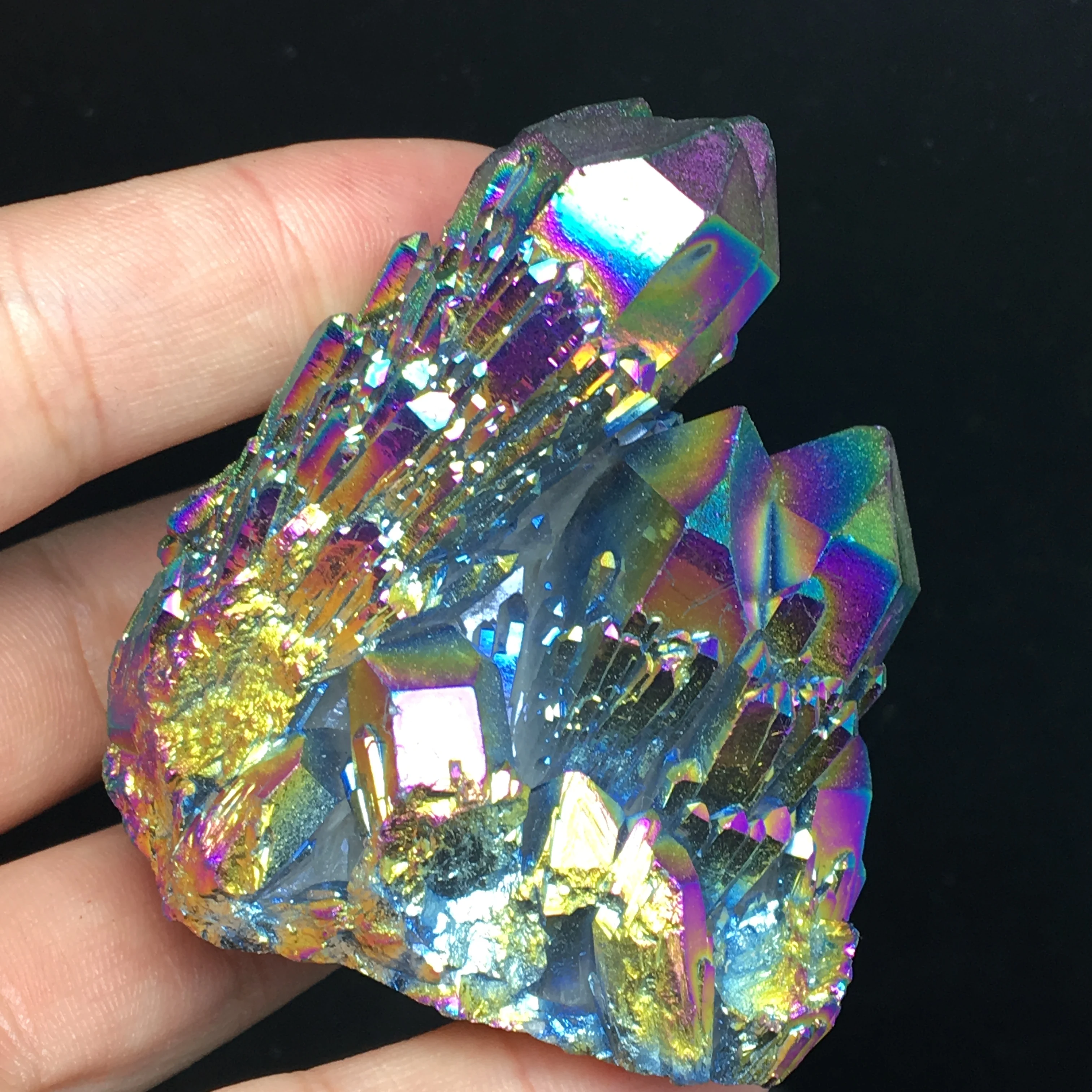 Аура кварцевый кристалл кластерный Ангел натуральный Druzy Geode образцы минералов