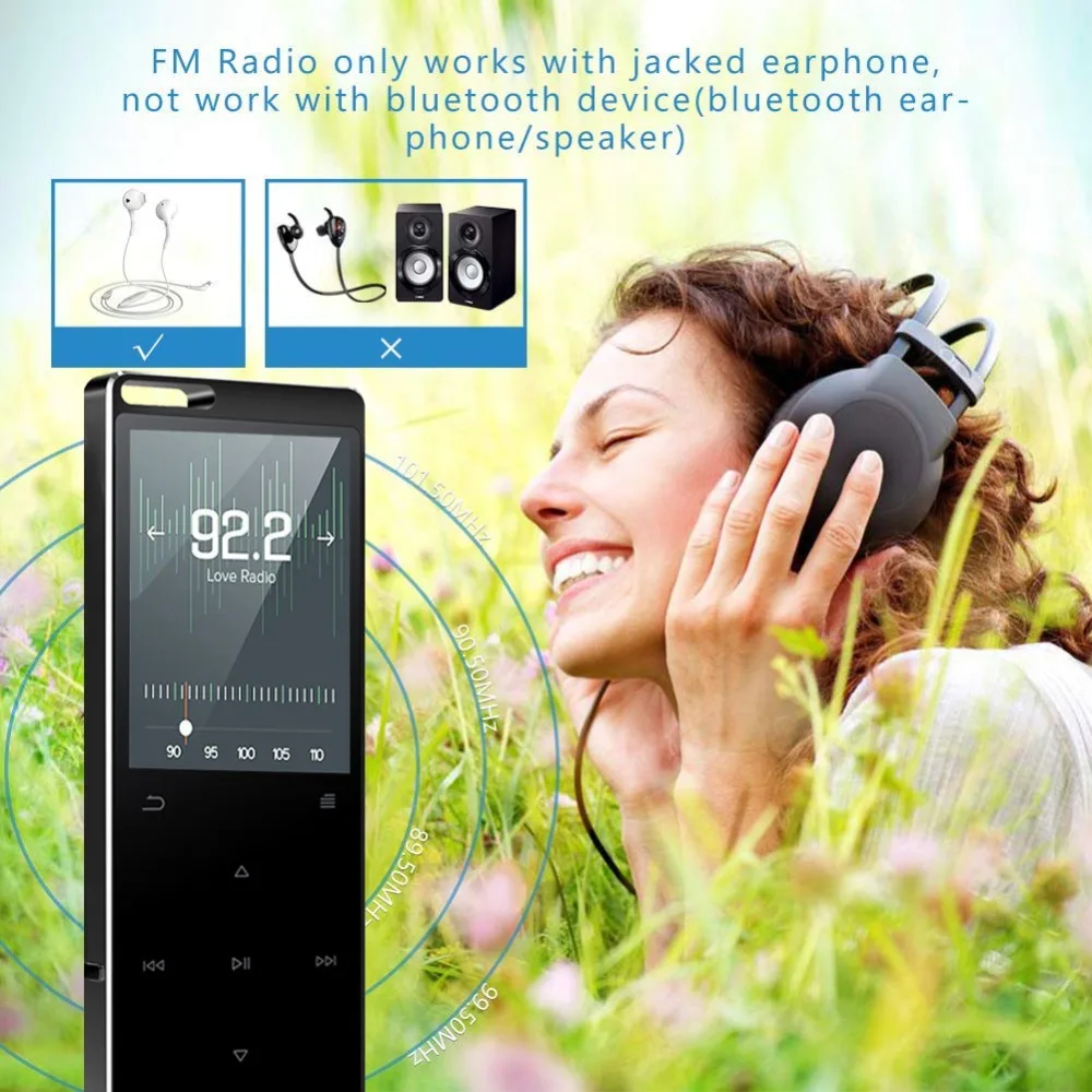 Новейший C15 металлический Bluetooth 4 0 MP3 плеер 16G 2 дюймов сенсорный экран ключ