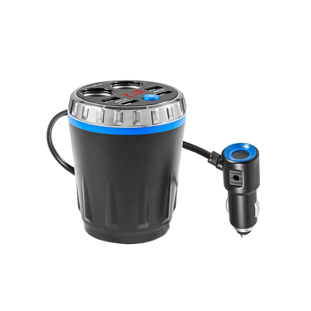 blue Fm-передатчик Bluetooth автомобильный беспроводной радио адаптер AUX MP3 плеер fm-модулятор с громкой связью 4 USB быстрое зарядное устройство 2.1A - Название цвета: blue