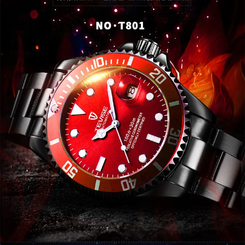 Новый Tevise часы Для мужчин автоматические механические Роскошные Saat мужской