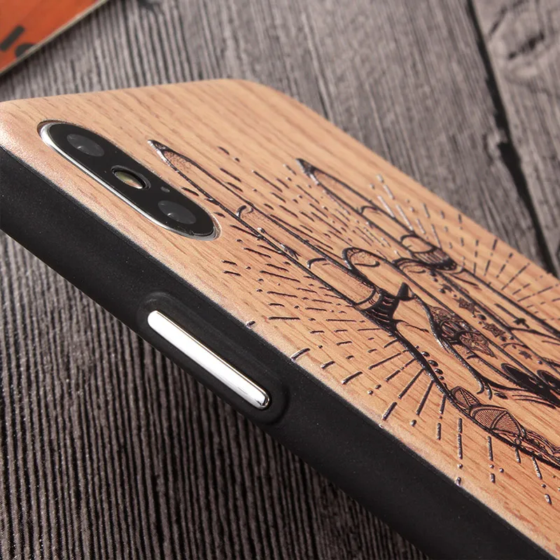 Roc Joan чехол для телефона с изображением деревянного зерна Apple iPhone XS Max X XR 8 7 6 6S Plus