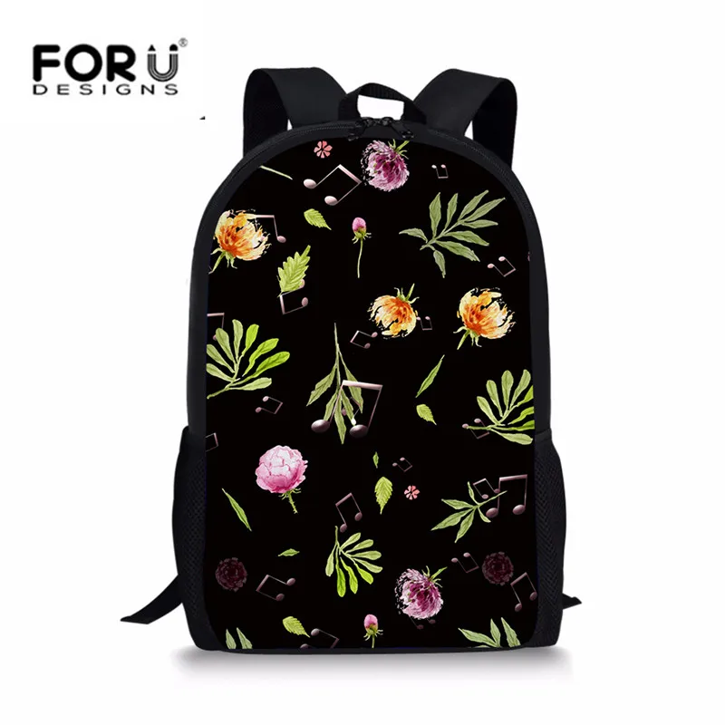 FORUDESIGNS/3D пианино клавиатура цветочный узор студентов обувь для девочек Школьный рюкзак мода меломанов прочный плечо рюкзаки сумки - Цвет: CC5277C