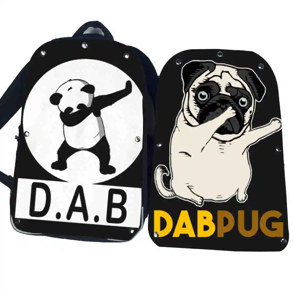 Забавный рюкзак с изображением единорога собаки черепа мопса для подростков