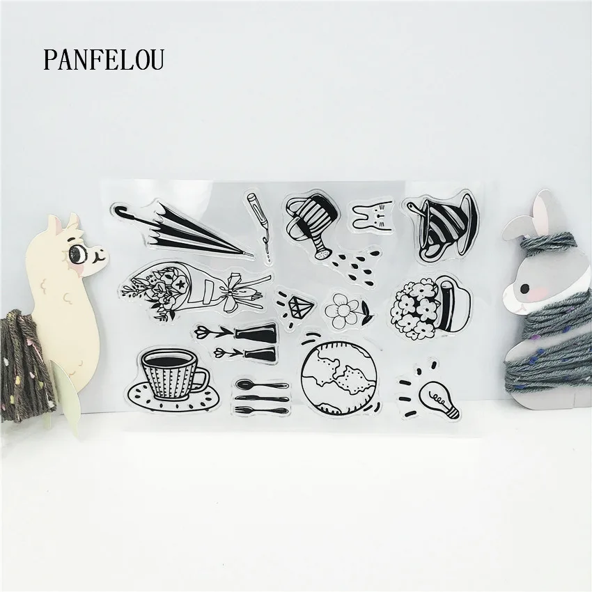 Прозрачные силиконовые резиновые штампы PANFELOU без электричества Мультяшные для