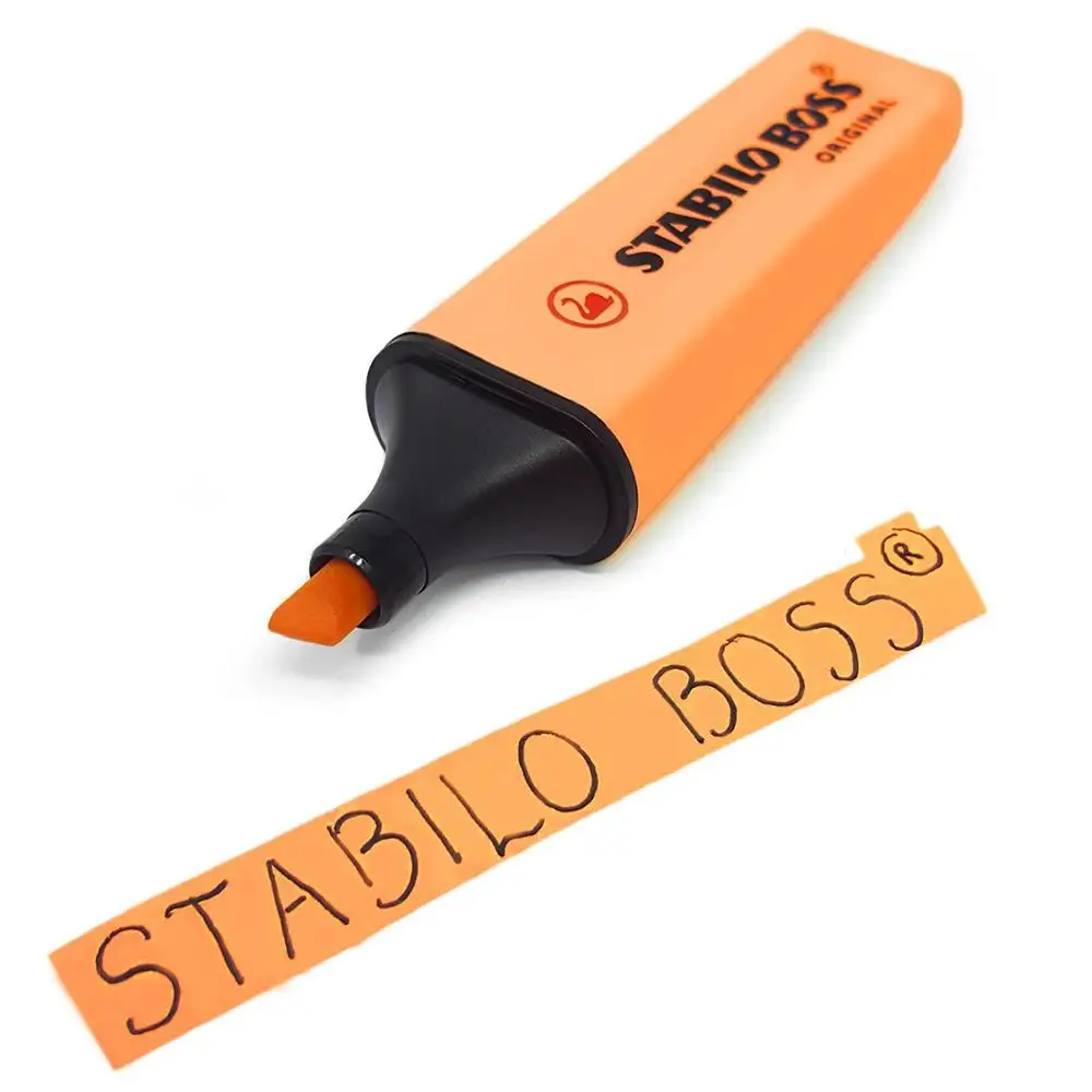 orange Stabilo BOSS, хайлайтер, 6 цветов, 2 мм до 5 мм, кончик, пастельный маркер, мини-хайлайтер, текстовый маркер, строцкая ручка - Цвет: orange