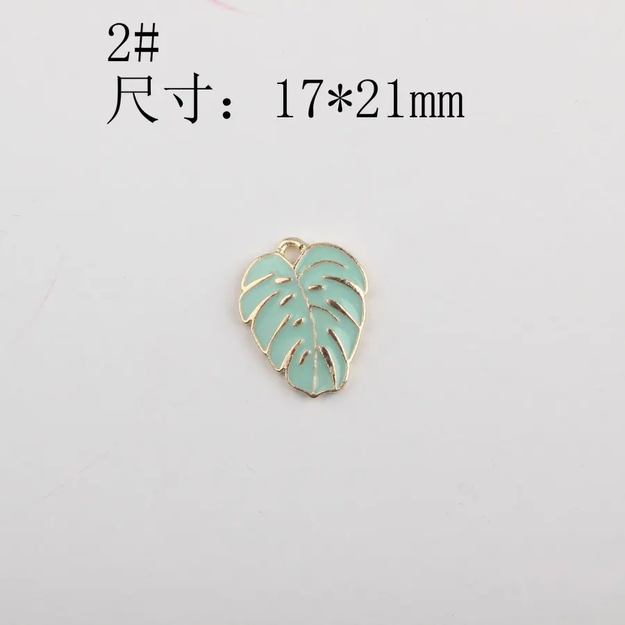 Корень 10 шт./лот зеленых листьев и эмалью с изображением дерева Подвески fit