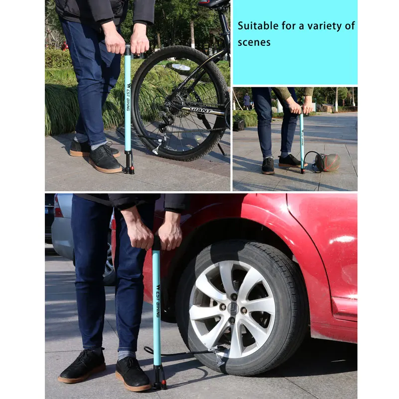 WEST BIKING велосипедный ножной насос 120/160PSI воздушный насос высокого давления стальной корпус Schrader Presta клапан шин насос для велосипеда