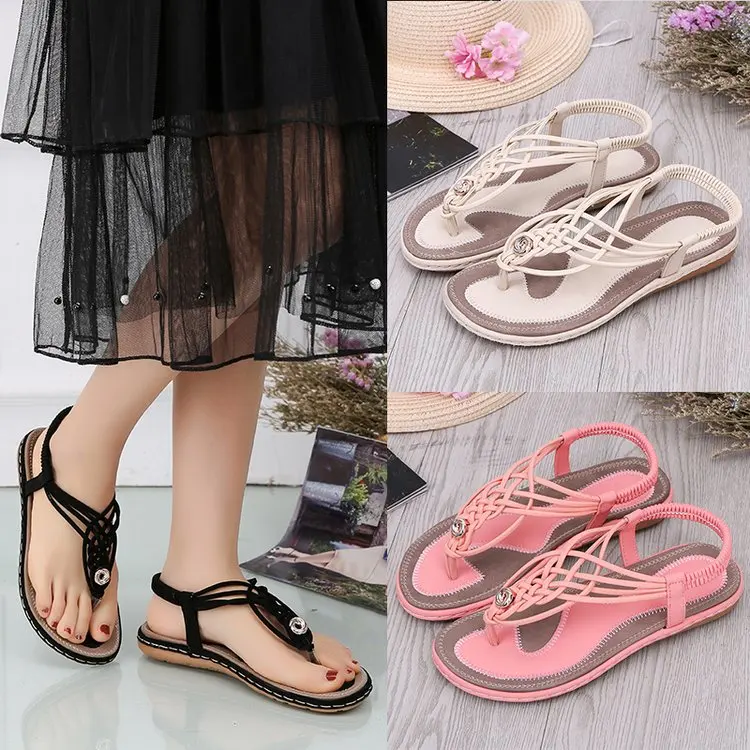 Богемный Летний Пляжный Обувь Новое поступление 2019 г. милые женские сандалии на