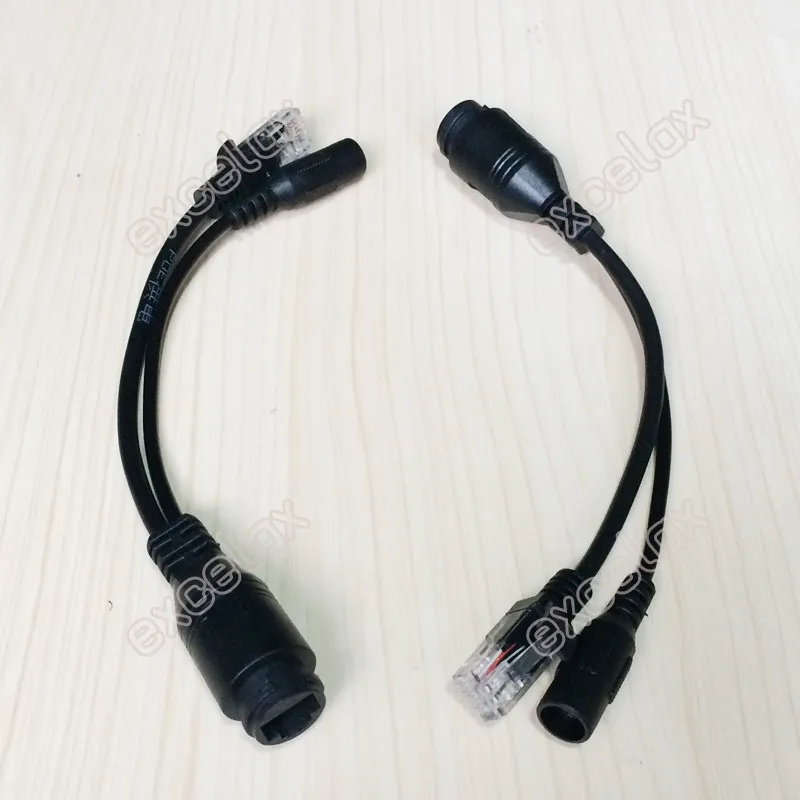 RJ45 PoE инжектор женский DC12V Входной разъем питания через Ethernet Открытый водонепроницаемый Кабель-адаптер для сети IP камера