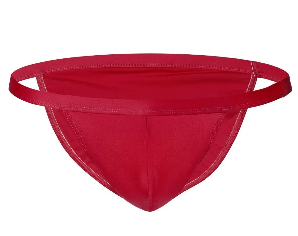 Swim briefs-R Для мужчин сексуальные стринги Плавание Однотонные трусы-боксеры черный, красный синий Плавание костюм человека быстросохнущая дышащая Плавание способа носки; эластичные стринги пляжная мужской S-XL - Цвет: Swim briefs-R